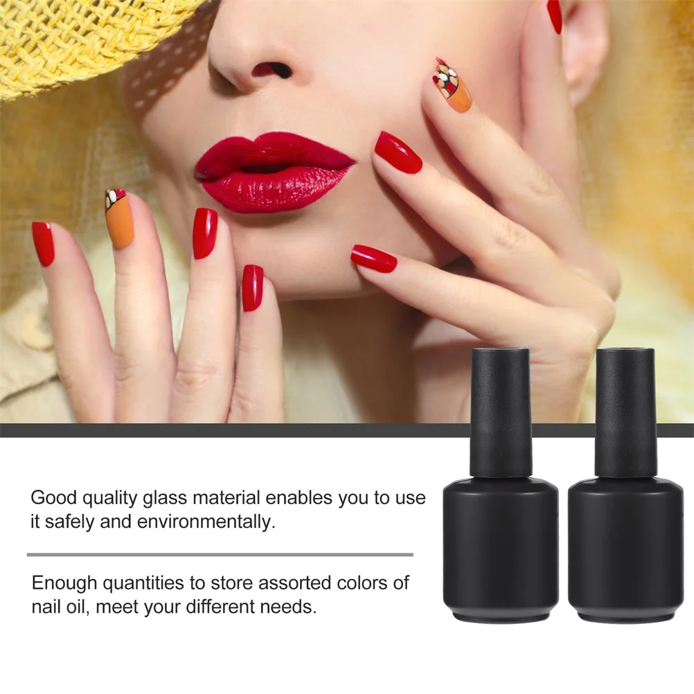 12 Uds. Botella vacía de esmalte de uñas de 15Ml, contenedor de barniz de uñas recargable de vidrio Premium, almacenamiento portátil a prueba de fugas para manicura