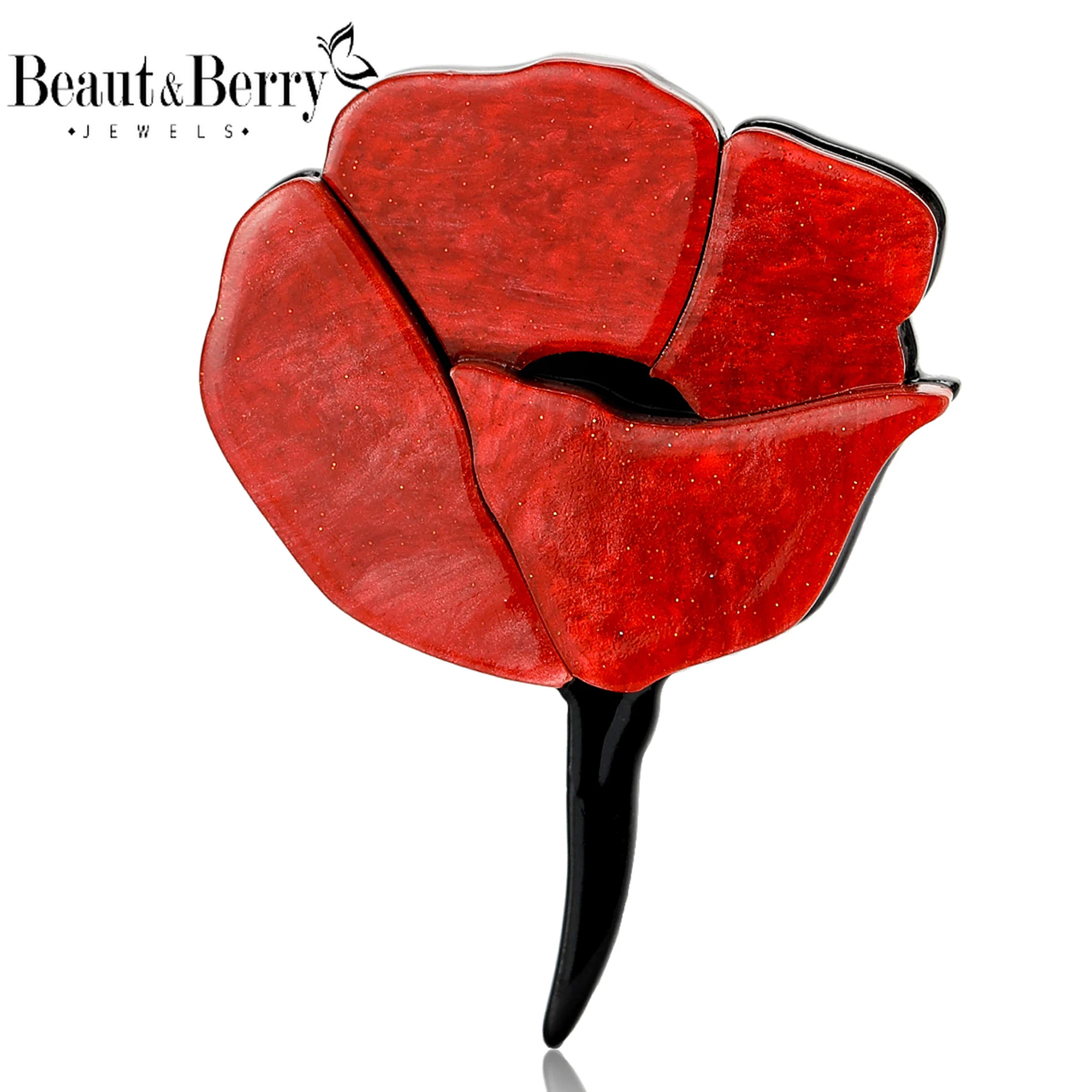 Beaut & Berry luxe acrylique Rose fleur broches pour femmes unisexe plante broches amis fête cadeaux Banquet bijoux accessoires