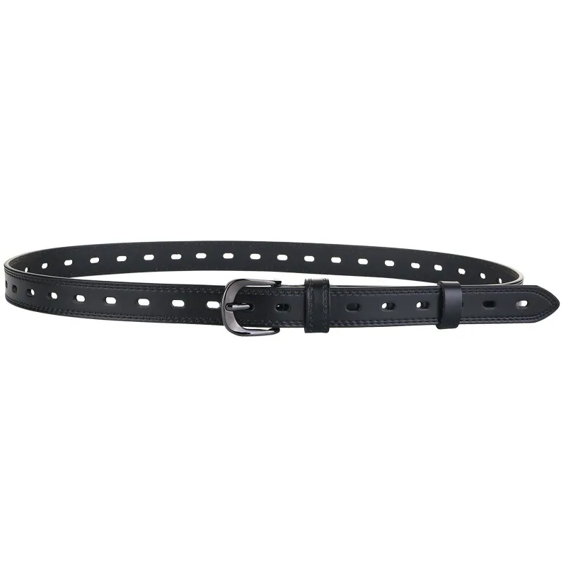 Zency New Hollow Out Damen gürtel echtes Leder hochwertige Nadel schnalle Mode dekorative Jeans Gürtel schwarz weiß Kaffee – Detail 3