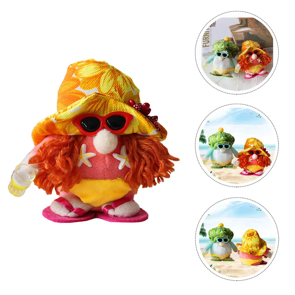Bikini Gnome Decorative Figurine with Sunglasses – Beach-Themed Home & Shop Window Ornament