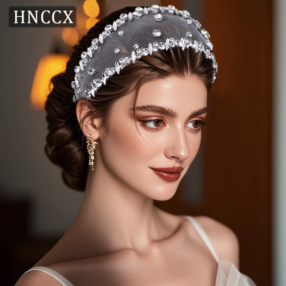 HNCCX เจ้าสาวสีเงินผม Hoop Rhinestone ผมวงผู้หญิงอุปกรณ์เสริมผม Shining Headwear สําหรับเพื่อนเจ้าสาว CP650