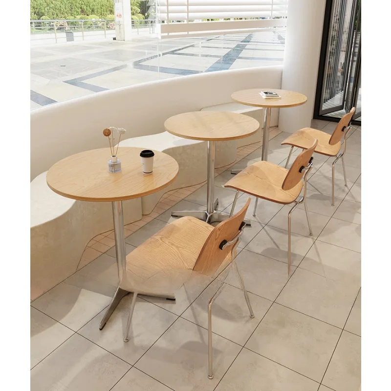 Internet celebrity ins cafe table and chair combination milk tea shop bake cake shop ocean board table Japanese simple square ta