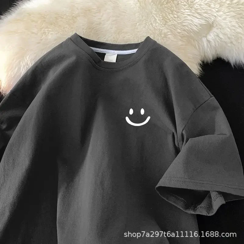 في سن المراهقة موضة تي شيرتات قصيرة الاكمام جديد الرجال خمس نقاط العصرية الكتف الصيف تنفس فضفاض الجسم قميص 1/2 قطع