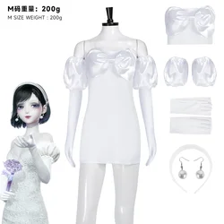 Sua Cosplay  Anime Alien Stage Costume White Dress Headwear Earings Full  Stage Skirt  Halloween Dress for Woman Girl