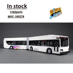 MOC-100374New Flyer XD60 Articulated Bus Transport Truck Building Block Model 5183 Parts Kids Birthday Building Blocks Toy Gift