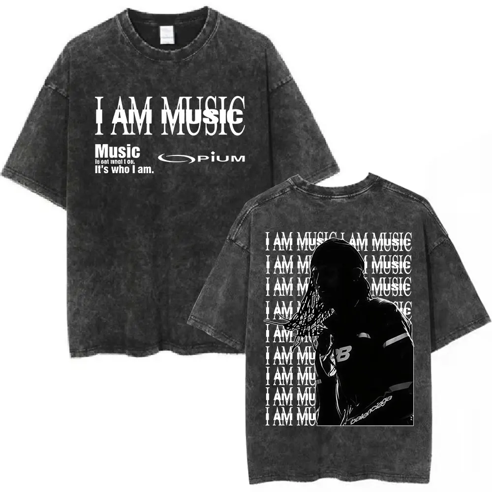 

Винтажная стираная футболка рэпера Playboi Carti I AM MUSIC Opium Ken Carson Narcissist футболка для мужчин и женщин хип-хоп большие футболки