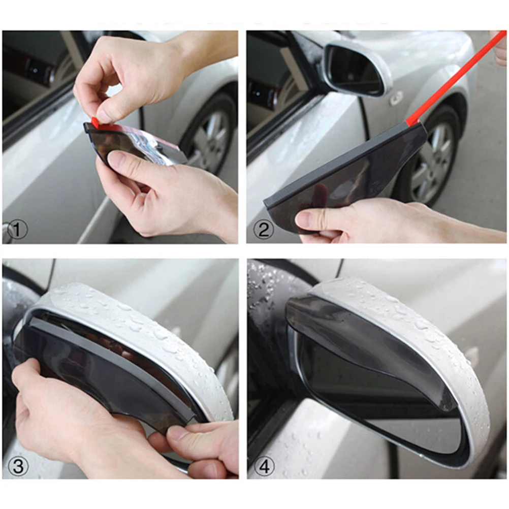 Rearview Mirror Visor Eyebrow Cover Film Anti - Fog Anti - glare Protect Rainproof Sticker Enhance Appearance Sun Rain Board Kit