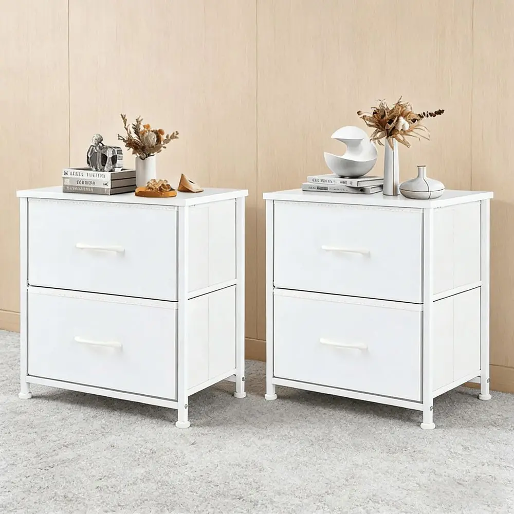 

With 2 Fabric Drawers, Multifunctional Side Table End Table Bedside Table, Small Compact Night Stands For Bedroom Living Room D