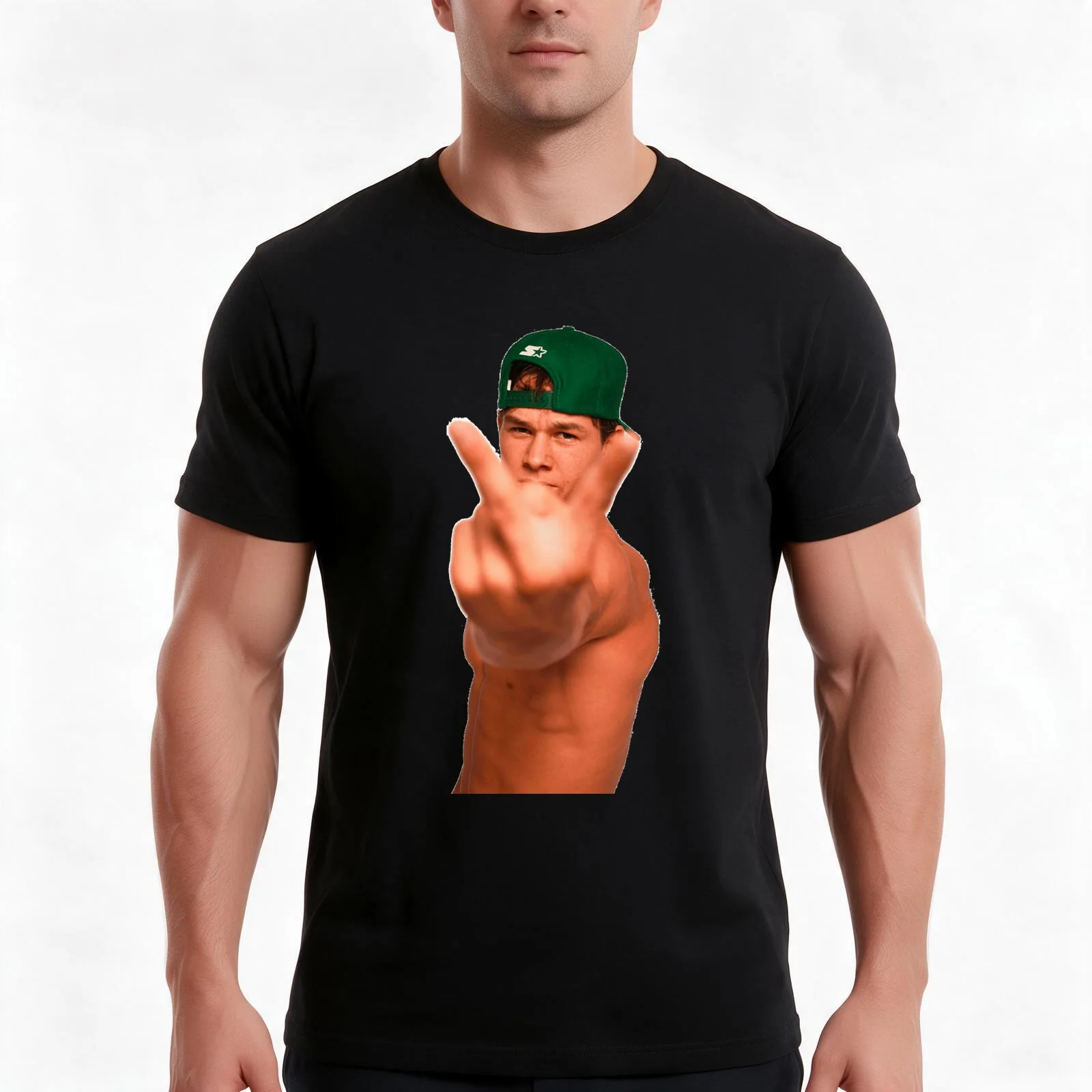 Marky Mark Peace Sign T-Shirt, Summer Casual Cotton Tee, Oversized Streetwear Tops, Vintage Graphic Print, Unisex Men Women