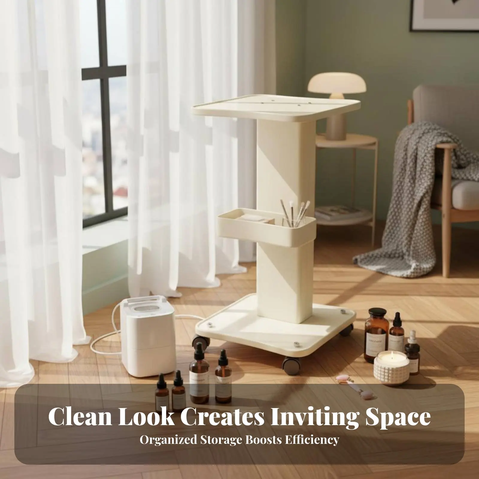 化粧品マシンスタンド（車輪付き）化粧品スタジオトロリーローリング機器スタンド安定フレームスパ機器カート