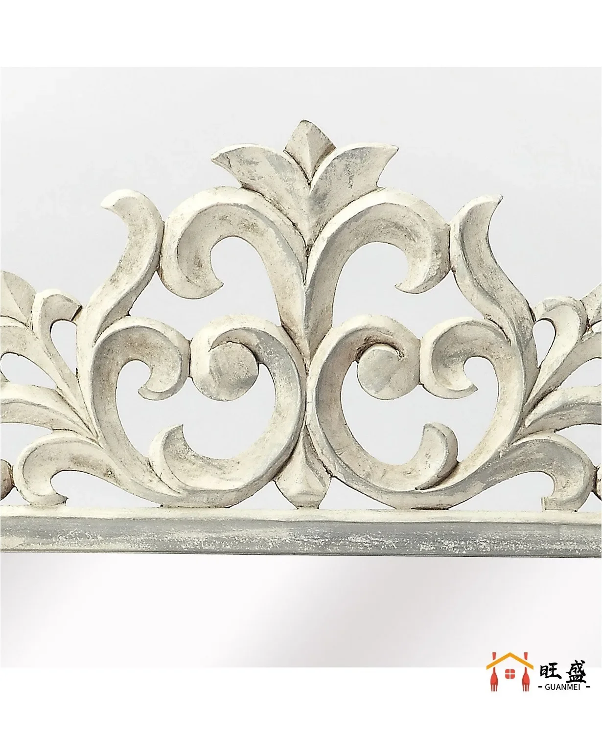 European carved vanity mirror bedroom desktop light luxury French retro square vanity mirror wall size