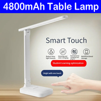 4800mAh USB Rechargeable Touch LED Table Lamp 3 Colors Eye Protection Stepless Dimming Student Folding LED Reading Book Lamp