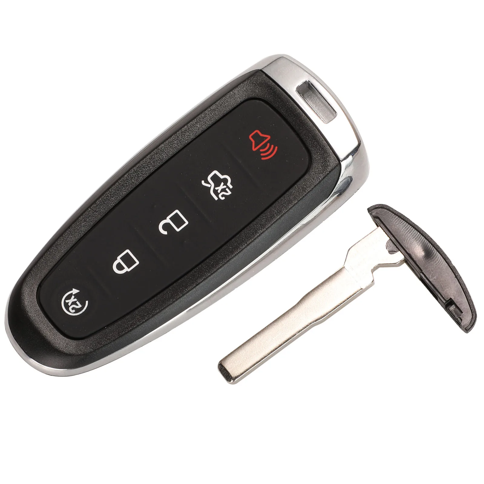 Jingyuqin 5 Buttons Replacement Remote Car Key Shell Case Fob For Ford Explorer Edge Escape Flex Taurus with No Chip