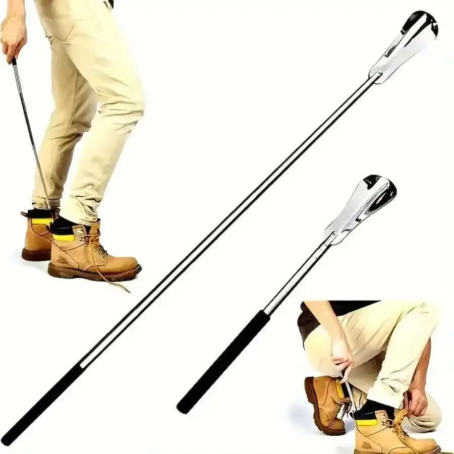 

1PC Retractable Stainless Steel Elderly Shoe Puller, Shoe Assistant, Suitable For Both Men And Women , Schoenlepel, Shoe Horn