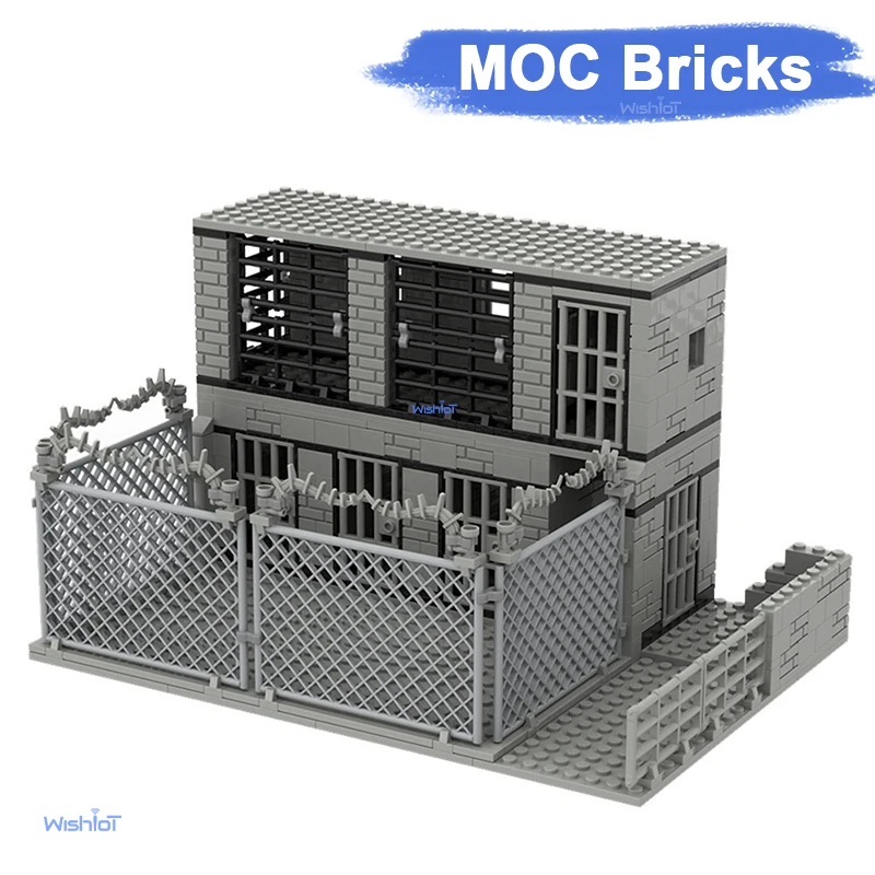 

SD1020 MOC Военная полицейская станция Тюремная ячейка Сцена 550 шт. Набор строительных блоков Сборочные модели Маленькие гранулы DIY Игрушка для подарков