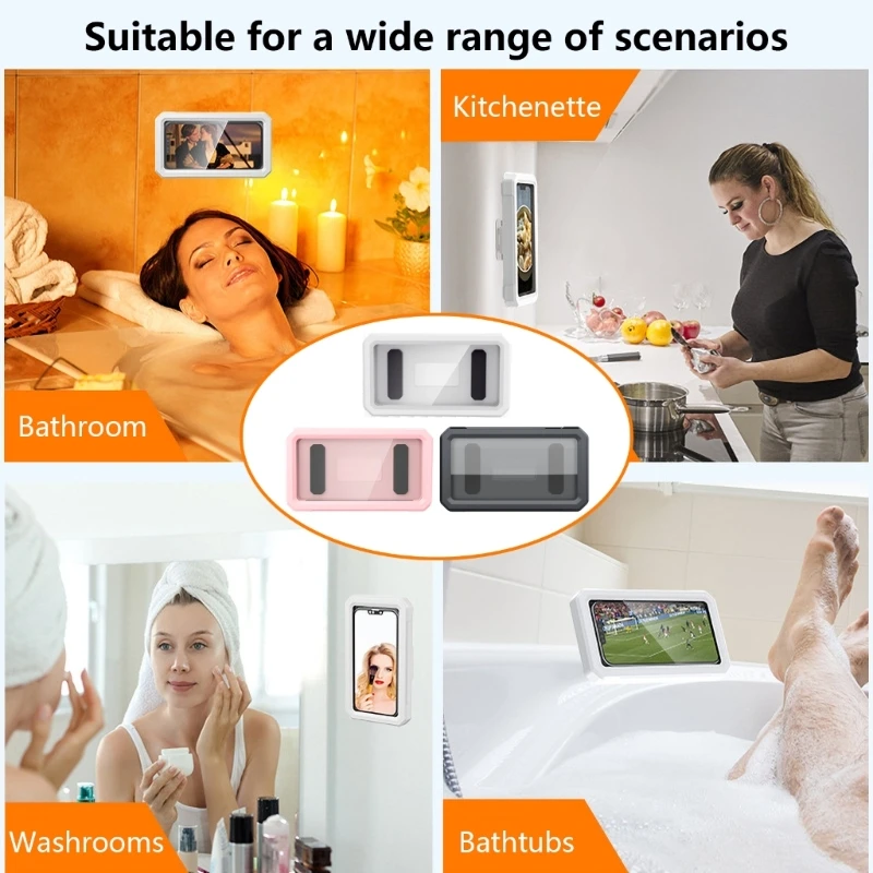 360 Degree Rotating Shower Phone Holder Bath Phone Holder Kitchen Waterproof Retractable Stand Cellphone Stand Screen Touch Case