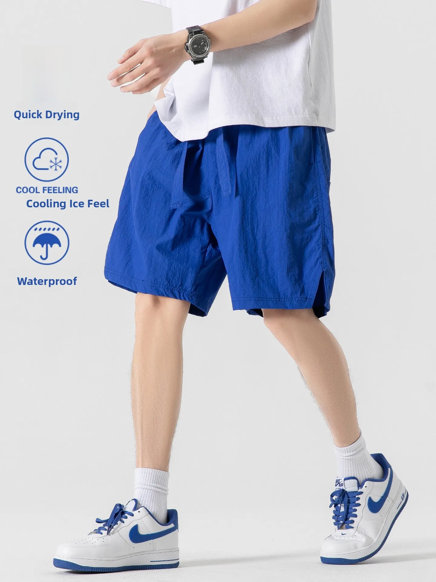 

Qui Dry Waterproof Outdoor Sports orts Men's Five-Quarter Mountain Climbing Beach Sandals Breathable Casual Workwear