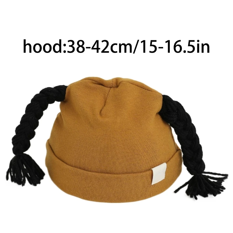 Divertente cappello da bambino parrucca da cartone animato treccia/berretti animali carini neonato tendenza cofano K1KC