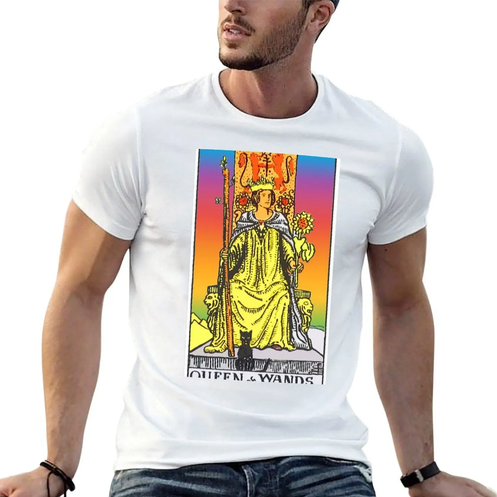 

Queen of Wands Tarot T-Shirt t shirts for man graphic tees t shirts for man graphic funny t shirts for man cotton soft T-shirt