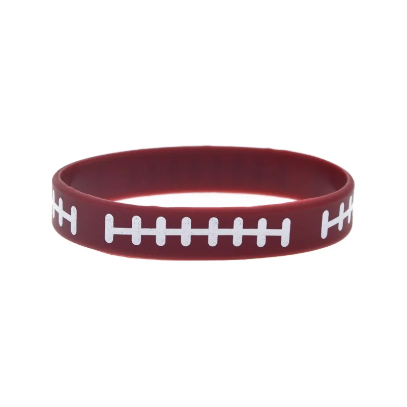 50 Stück Rugby-Armbänder aus Silikon mit aufgedrucktem Logo, Sportliches Design, Gummiarmband, Erwachsenengröße, 5 Farben – Detail 4
