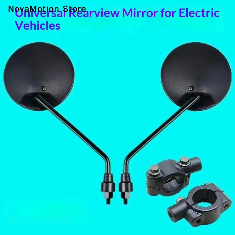 [NM]1Pair Universal Bike Handlebar Mirror 22mm Rounded Side Back View Mirror Motorbike E-bike Scooter 8mm Rearview Mirrors[NM]