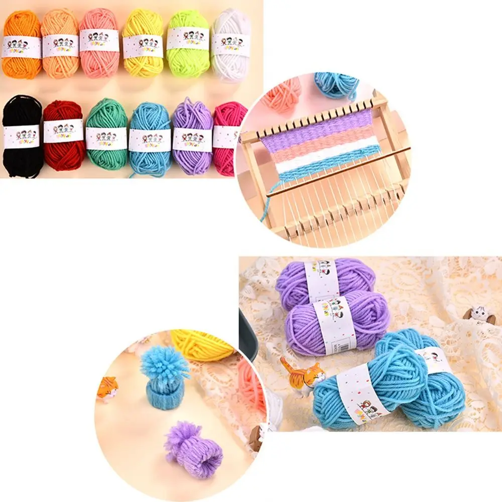 12Pcs DIY Knitting Acrylic Yarn Soft Kids Crafts Woven Thread Multicolored Wool Crochet Yarn Beginners