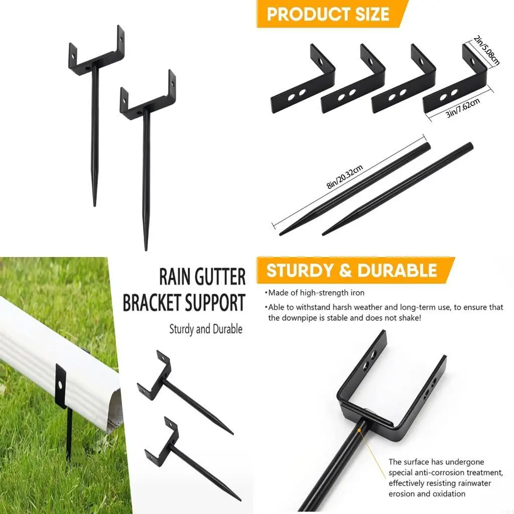 

U4LA 2pcs Rainwater Waterwout Crackst Crackte Crackte Crackse Crackets Rust -Resepper Stabilizers