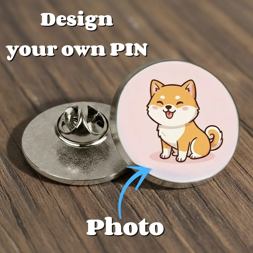 3cm Round Custom Badge Personalized Text Photo Logo Pin Badge For Event Party Gift Souvenir Diy Customizable Brooch Accessory