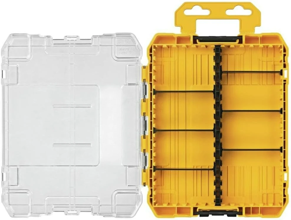 

Tool Box, Medium 8-Compartments Small Parts Organizer, Portable Tough Case Screw Organizer Toolbox with Customazible Dividers (DWAN2190)