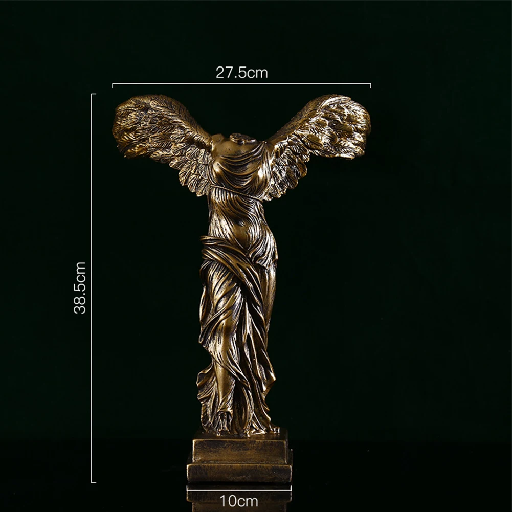 Ornement de bureau en résine, statue de déesse de la victoire ailée, sculpture représentant la motivation avec des ailes détaillées