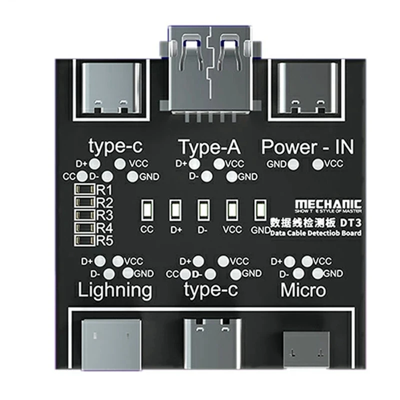 

2X плата обнаружения кабеля данных DT3, тестер USB-кабеля для IOS, Android, Type-C, тестовая плата включения/выключения короткого замыкания