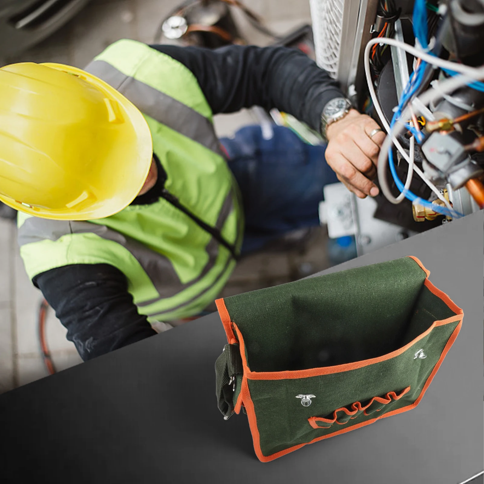 Borsa per attrezzi per elettricisti Borsa a tracolla singola Officina Kit di riparazione per attrezzi per la lavorazione del legno Borsa per attrezzi multifunzionale impermeabile in tela