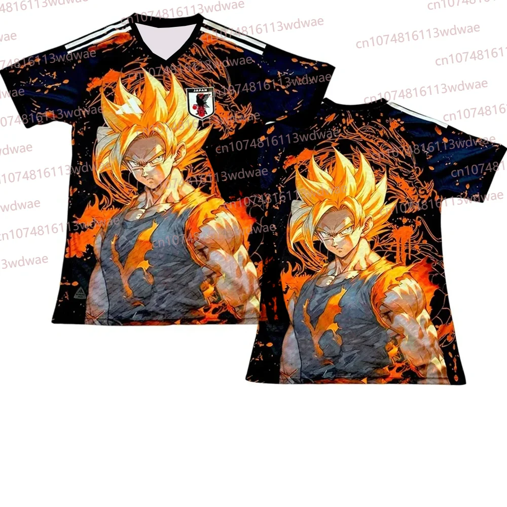 

Dragon Ball Z Super Saiyan Goku аниме Flame футбольный трикотаж для мужчин 2025 японская рубашка в стиле команды летняя уличная футболка отаку