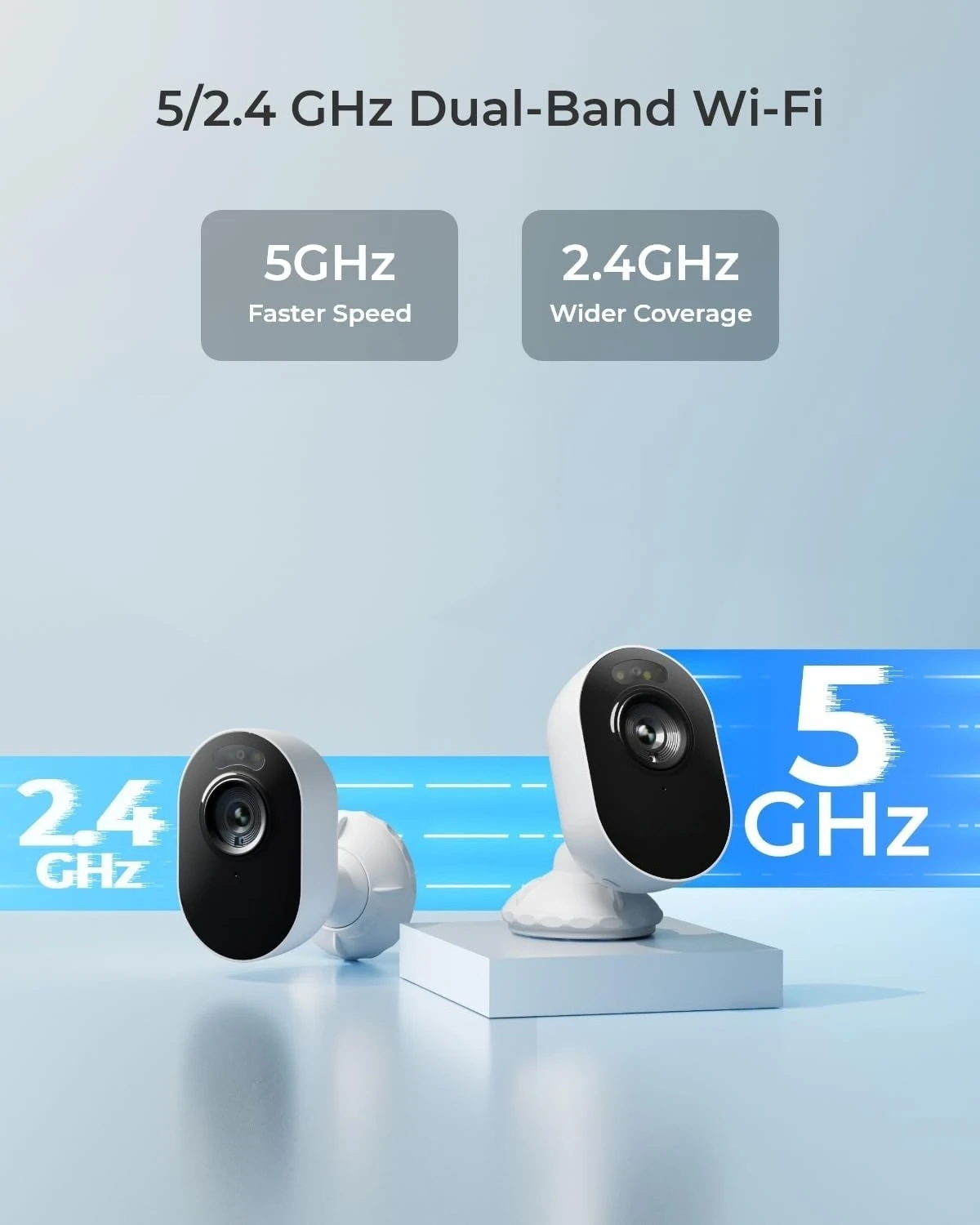

Wireless Outdoor Security Camera 2K, Upgraded 4MP Spotlight Color Night Vision, 2.4/5GHz Dual-Band WiFi Plug in Camera