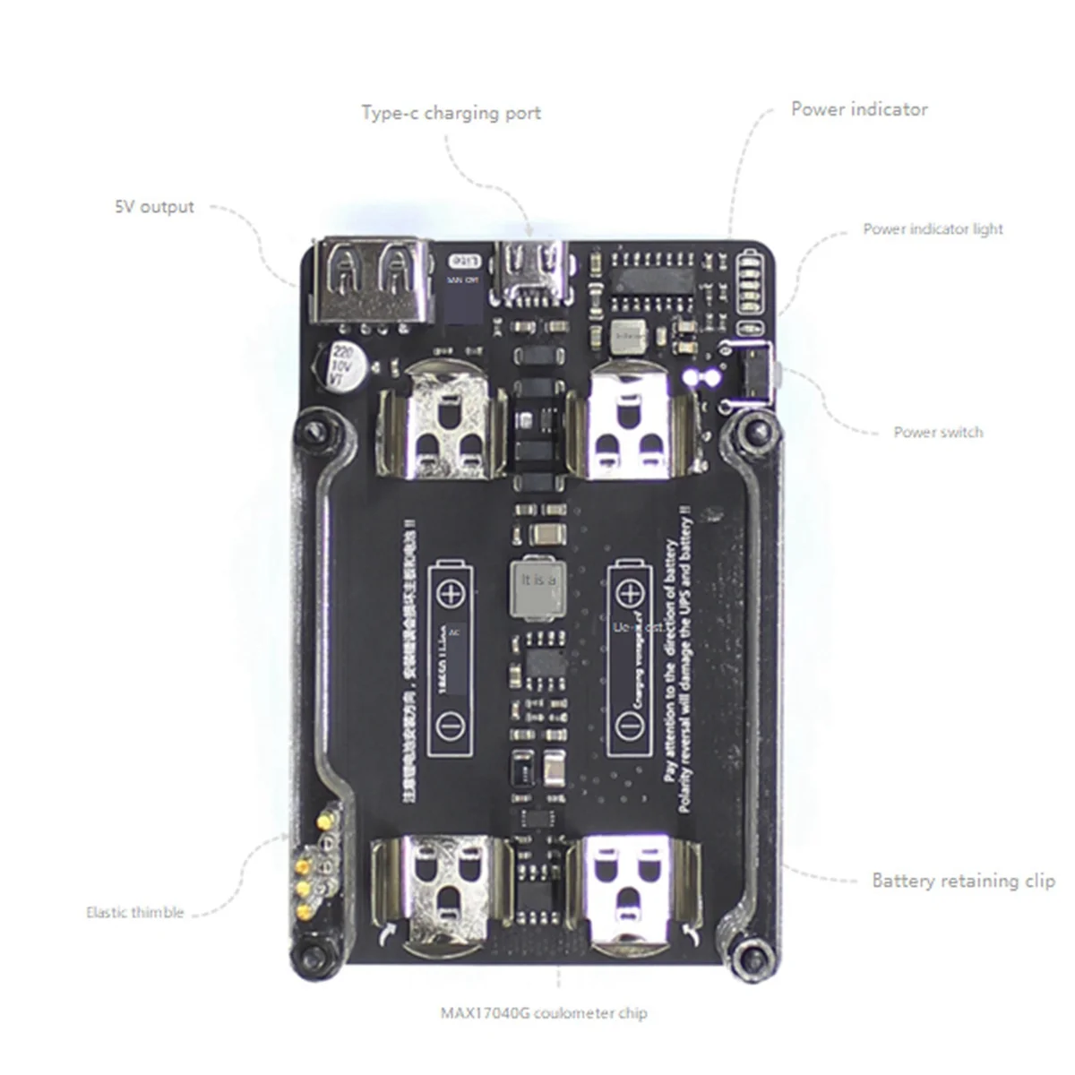 Imagem -05 - Poder Hat Board com Bateria Detecção de Eletricidade para Raspberry pi 4b 3b Mais 3b Ups 18650 Lite Ups Power Bank Novo