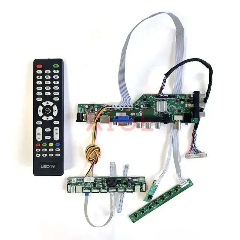 Imagem -04 - Tela Driver Controller Board Kit Display Lcd Sinal Digital Dvb Lm185wh2 M185b3 av Usb Dhmi Vga Dvb 185 1366x768 30 Pin Lvds