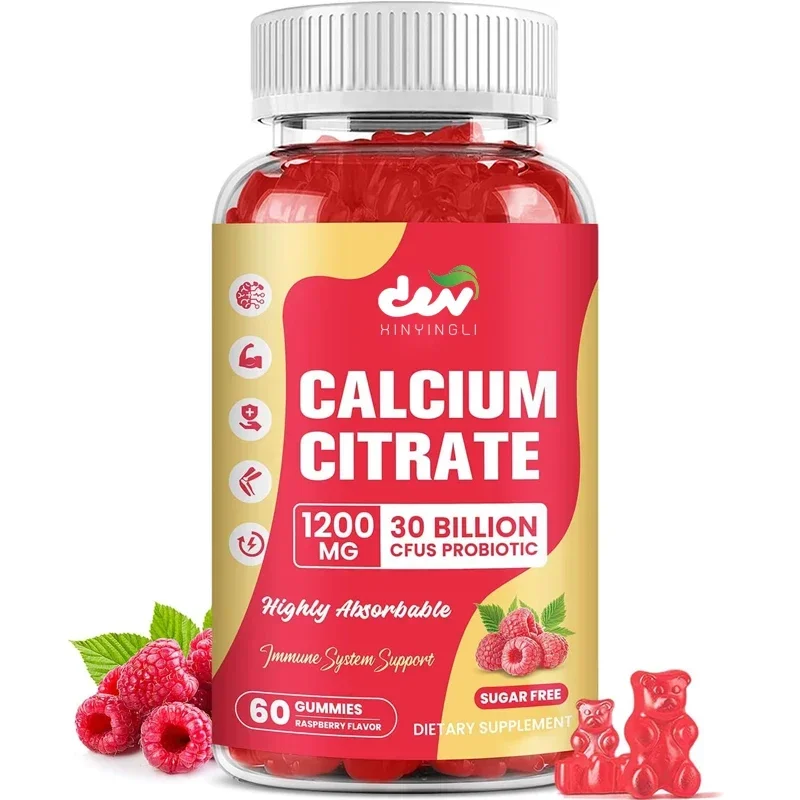 

1200mg Calcium Citrate Gummies with Vitamins D3 K2 & Zinc - Bone & Muscle Health Supplement Gummy Vitamins
