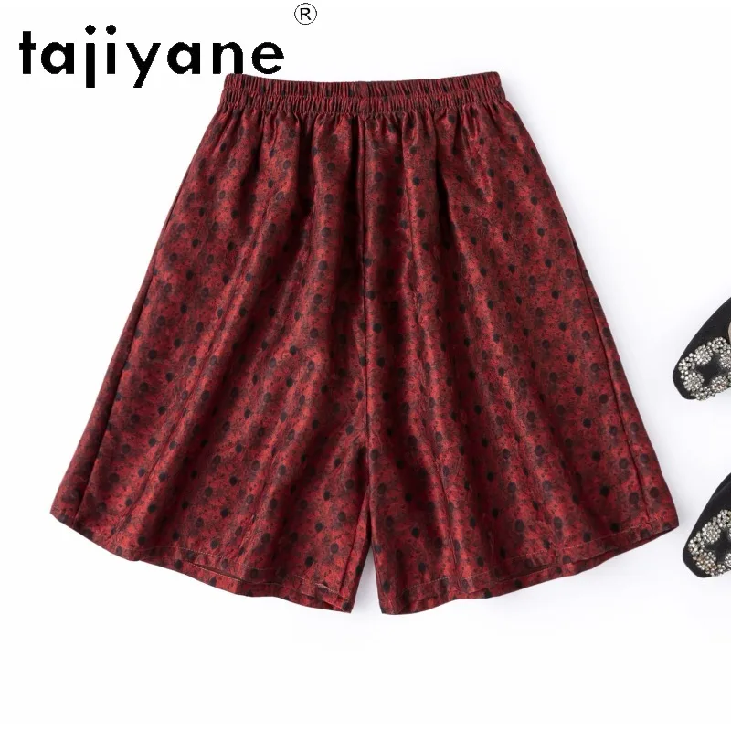 TAJIYANE 24MM 100% Mulberry Silk Women's Shorts Jacquard Satin Xiangyunsha Short Breathable Shorts for Woman Clothing Loose 반바지