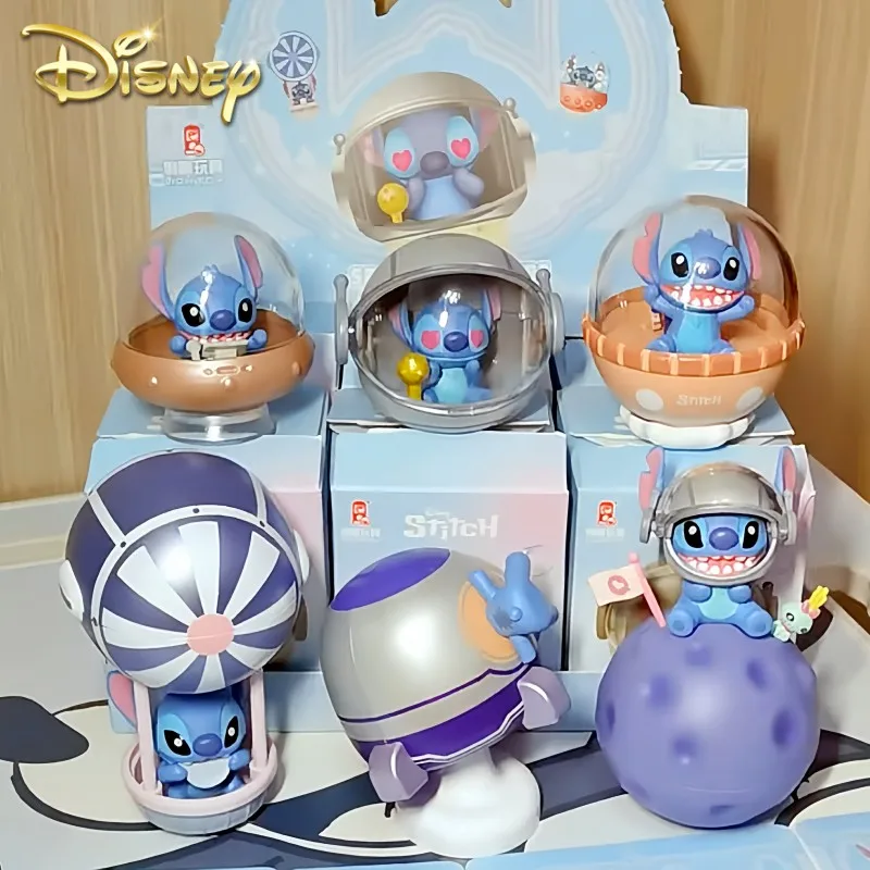 

Disney Stitch Anime Figure Lilo & Stitch Blind Box Interstellar Shuttle Series Random Box Kawaii Decoration Holiday Toys Gift
