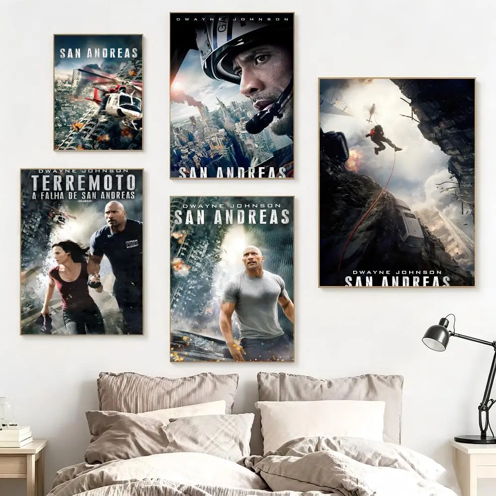 Classic Movie S-San Andreas Poster impermeable para el hogar sala de estar dormitorio bar decoracion estetica