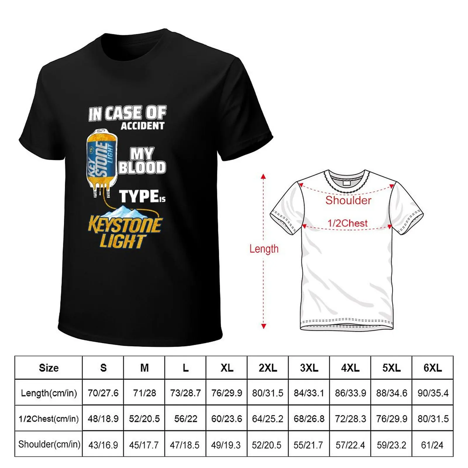 In Case Of Accident My Blood Type Is Keystone Light Shirt T-Shirt Holiday Simple Tee Shirt
