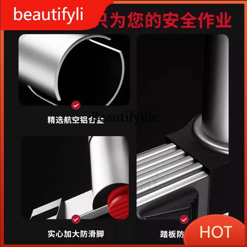 A139 telescopic ladder thickened aluminum alloy stainless steel engineering ladder portable household multi-function