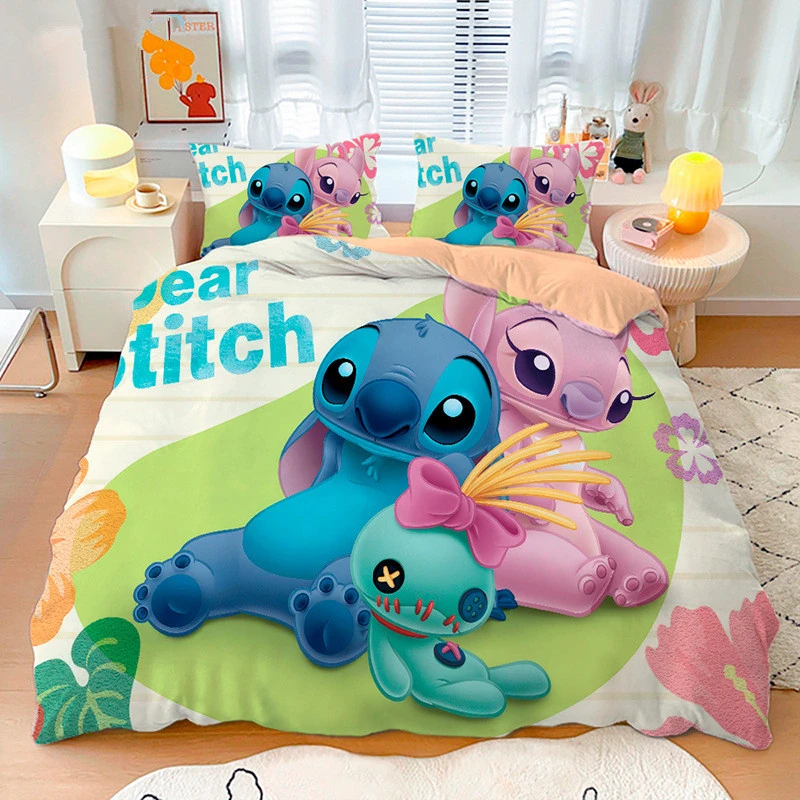 Duvet Cover Stitch Microfiber Duvet Cover and Pillowcases for Girls and Teens 1 Duvet Cover and 2 Pillowcases 50 X 75 Cm Double