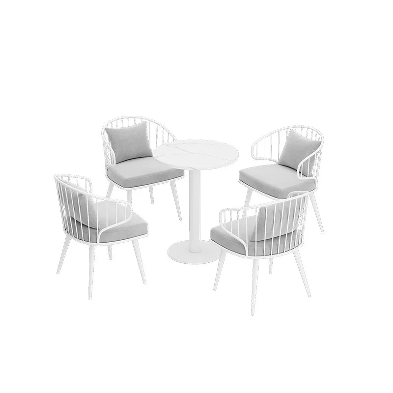 

Internet celebrity milk tea shop combination restaurant dessert shop cafe bakery one table and four chairs