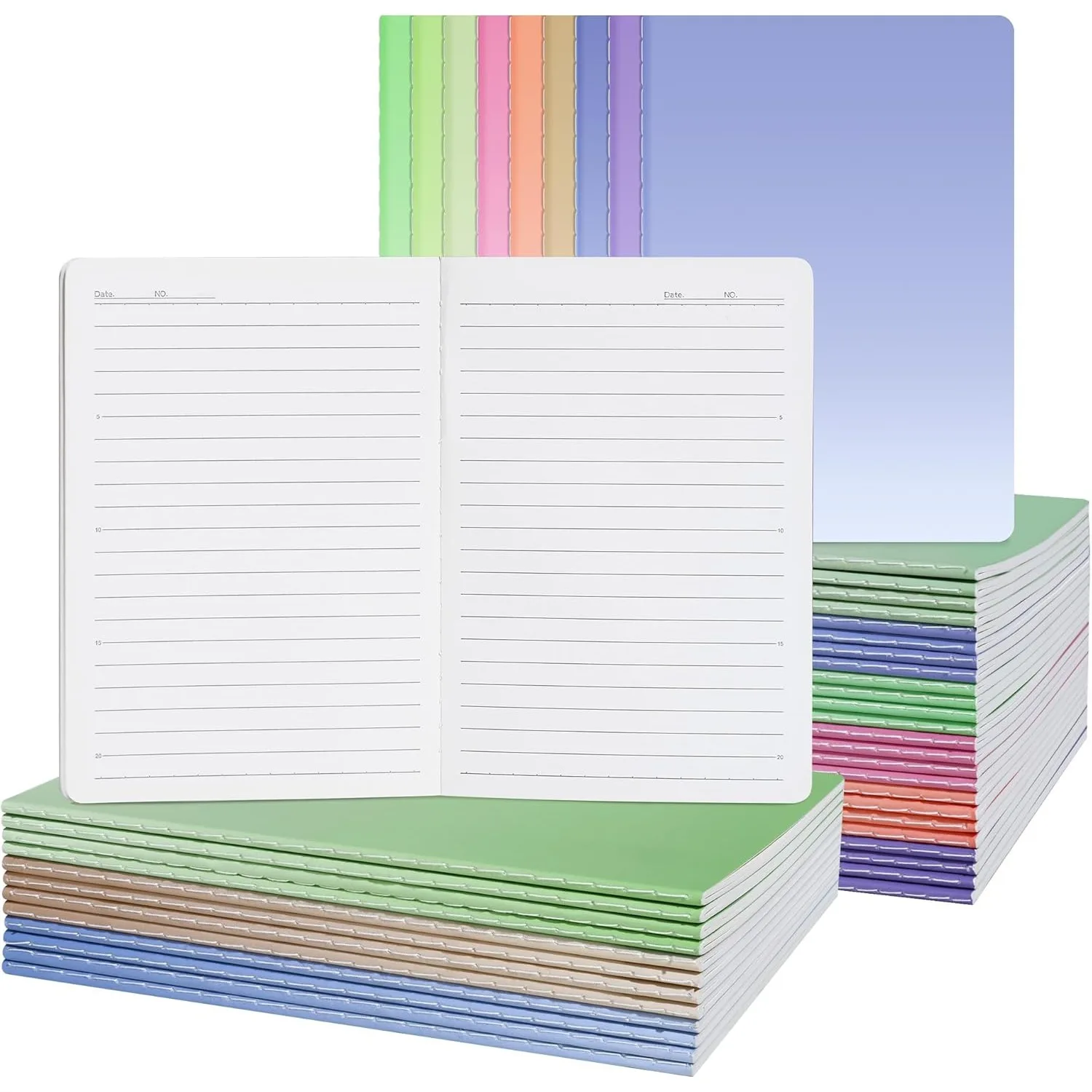 

36 Pack A5 Lined Notebooks Bulk for Travelers, 8x5.6 Inch College Ruled Writing Journals for School Office Business, 60 Pages 9