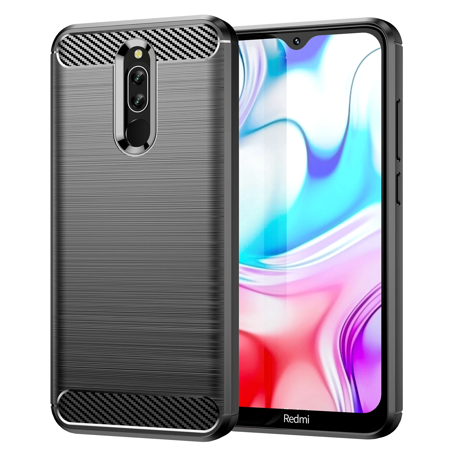 Carbon Fiber Case For Xiaomi Redmi 8 8A Redmi Note 8t 8 Pro note6 pro Soft Silicone Shockproof Phone Back Cover