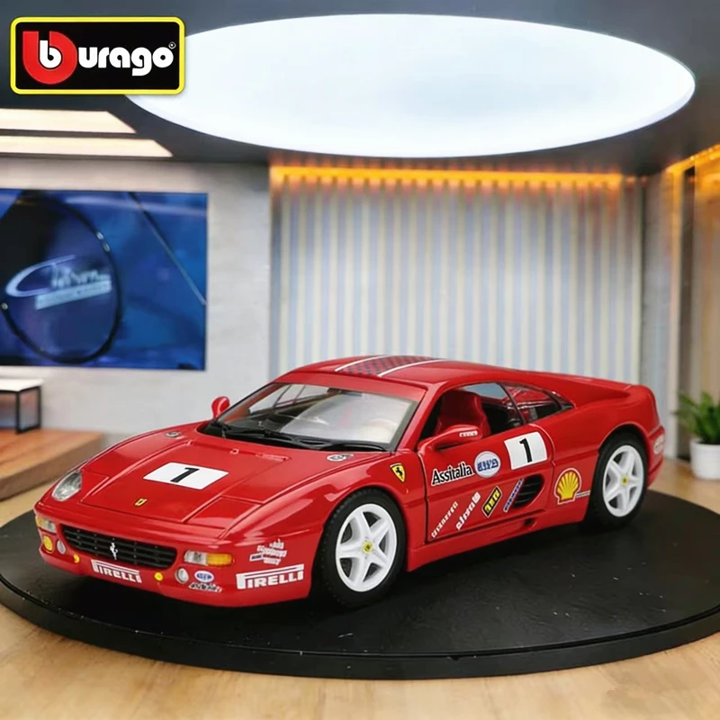

New Bburago 1:24 Ferrari F355 Challenge Alloy Sport Car Model Diecast Metal Toy Racing Vehicle Simulation Kid Toy Birthday Gift