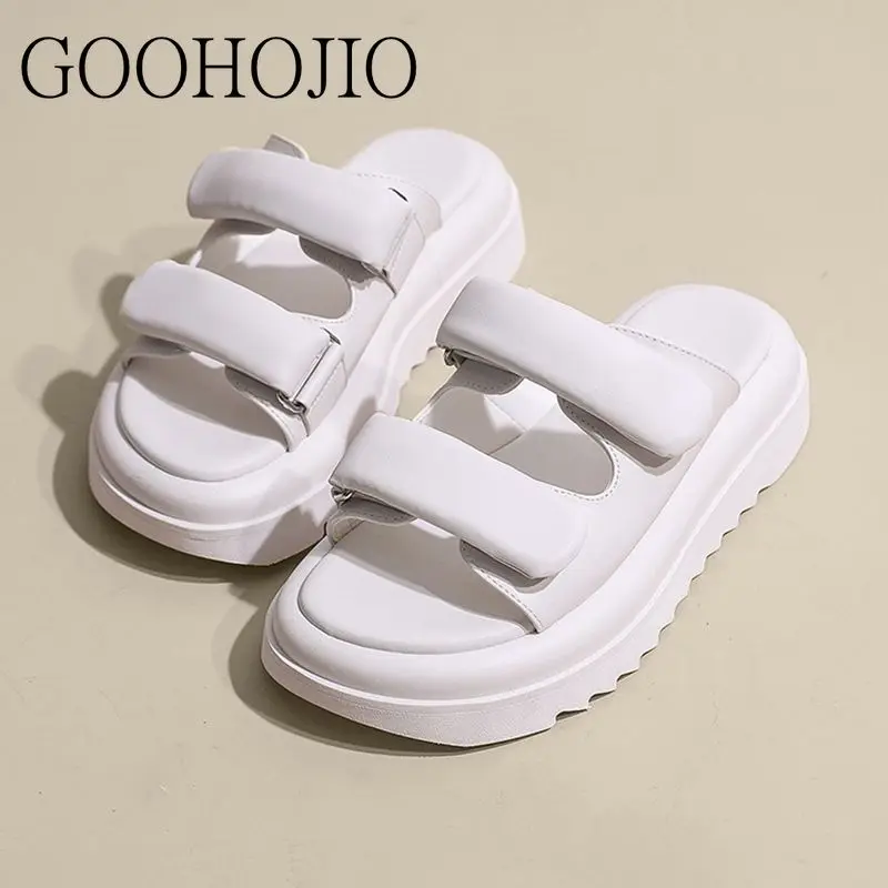 Summer Shoes Women Casual Sandals Hook & Loop Summer Sandals Female Soft Platform Slippers Women Flip Flops Beach Slides Outside