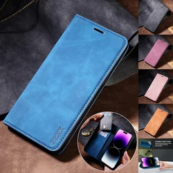 Wallet Skin Friendly Magnetic Flip With Card Slot Leather Case For iPhone 15 Pro Max 14 13 12 11 SE 2022 X XR XS Max 8 7 6s Plus