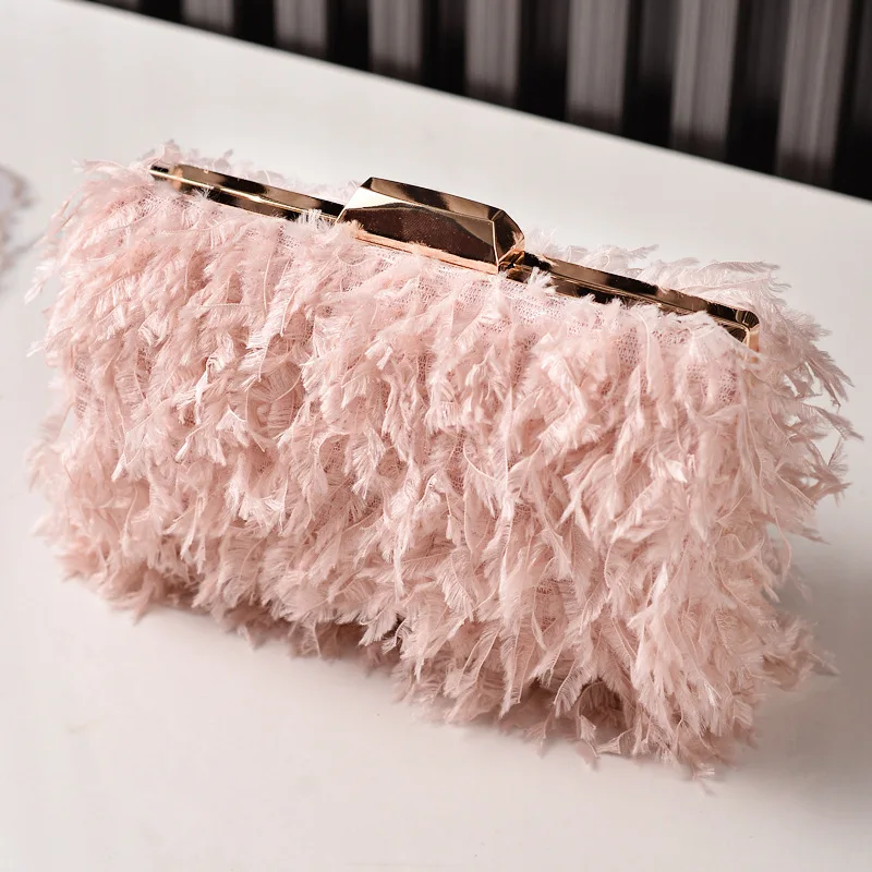 New Tassel Evening Dinner Bags,Fashion Fluffy Evening Gown Bag, Party Wedding Cluth Bag,Woman European American Fashion Handbags